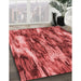 Machine Washable Transitional Red Rug in a Family Room, wshpat206rd