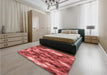 Patterned Red Rug in a Bedroom, pat206rd