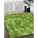 Patterned Green Rug in Family Room, pat2060grn