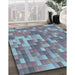 Machine Washable Transitional Denim Blue Rug in a Family Room, wshpat2060lblu