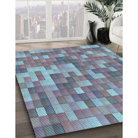 Patterned Denim Blue Rug, pat2060lblu