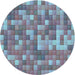 Square Patterned Denim Blue Rug, pat2060lblu