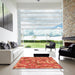 Machine Washable Transitional Neon Red Rug in a Kitchen, wshpat2060org