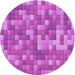 Square Patterned Fuchsia Magenta Purple Rug, pat2060pur