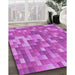 Patterned Fuchsia Magenta Purple Rug in Family Room, pat2060pur