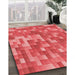 Patterned Red Rug in Family Room, pat2060rd