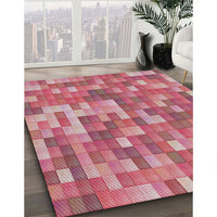 Patterned Pink Modern Rug, pat2060