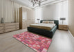 Patterned Pink Modern Rug in a Bedroom, pat2060