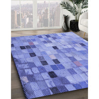 Patterned Sky Blue Rug, pat2061blu