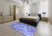 Patterned Sky Blue Rug in a Bedroom, pat2061blu