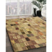 Patterned Orange Rug in Family Room, pat2061brn