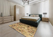 Patterned Orange Rug in a Bedroom, pat2061brn