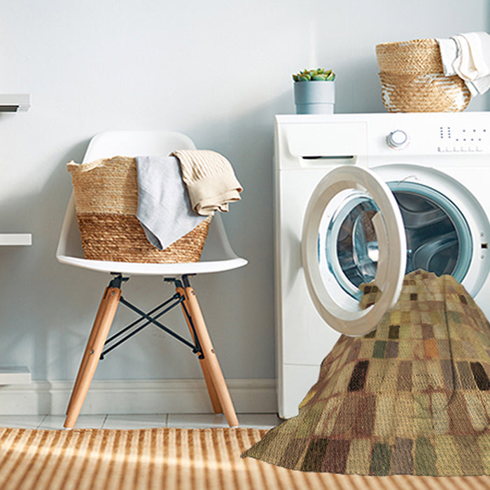 Machine Washable Transitional Orange Rug in a Washing Machine, wshpat2061brn