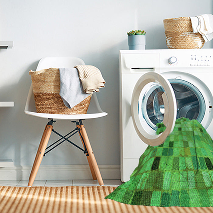Machine Washable Transitional Neon Green Rug in a Washing Machine, wshpat2061grn