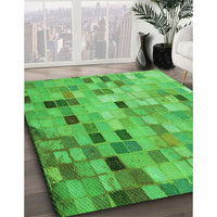 Patterned Neon Green Rug, pat2061grn