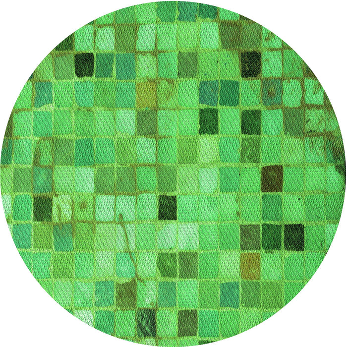 Square Patterned Neon Green Rug, pat2061grn