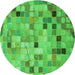 Square Patterned Neon Green Rug, pat2061grn