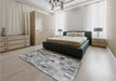 Patterned Smokey Gray Rug in a Bedroom, pat2061gry