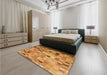 Patterned Orange Rug in a Bedroom, pat2061org