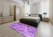 Patterned Violet Purple Rug in a Bedroom, pat2061pur
