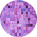 Square Patterned Violet Purple Rug, pat2061pur