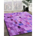 Patterned Violet Purple Rug in Family Room, pat2061pur