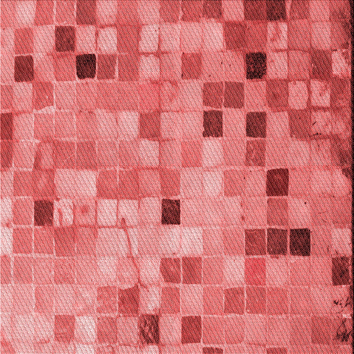 Round Patterned Ruby Red Rug, pat2061rd