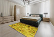 Patterned Dark Bisque Brown Rug in a Bedroom, pat2061yw