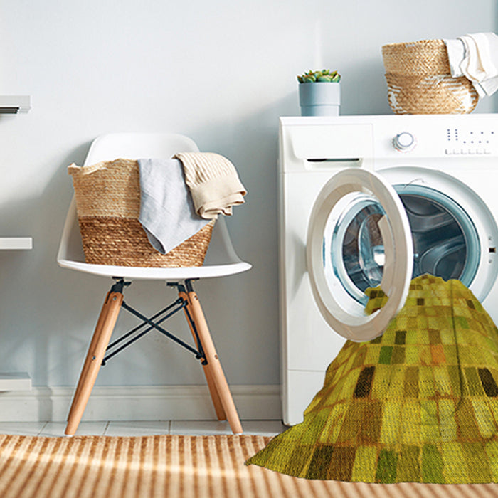 Machine Washable Transitional Dark Bisque Brown Rug in a Washing Machine, wshpat2061yw