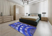 Patterned Cobalt Blue Rug in a Bedroom, pat2062blu