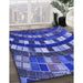 Patterned Cobalt Blue Rug in Family Room, pat2062blu