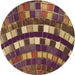 Square Patterned Bronze Brown Rug, pat2062brn