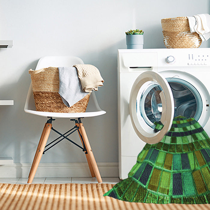 Machine Washable Transitional Dark Forest Green Rug in a Washing Machine, wshpat2062grn