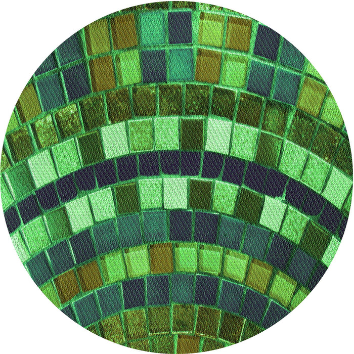 Square Machine Washable Transitional Dark Forest Green Rug in a Living Room, wshpat2062grn