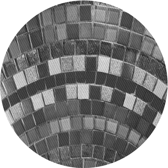 Square Patterned Black Rug, pat2062gry