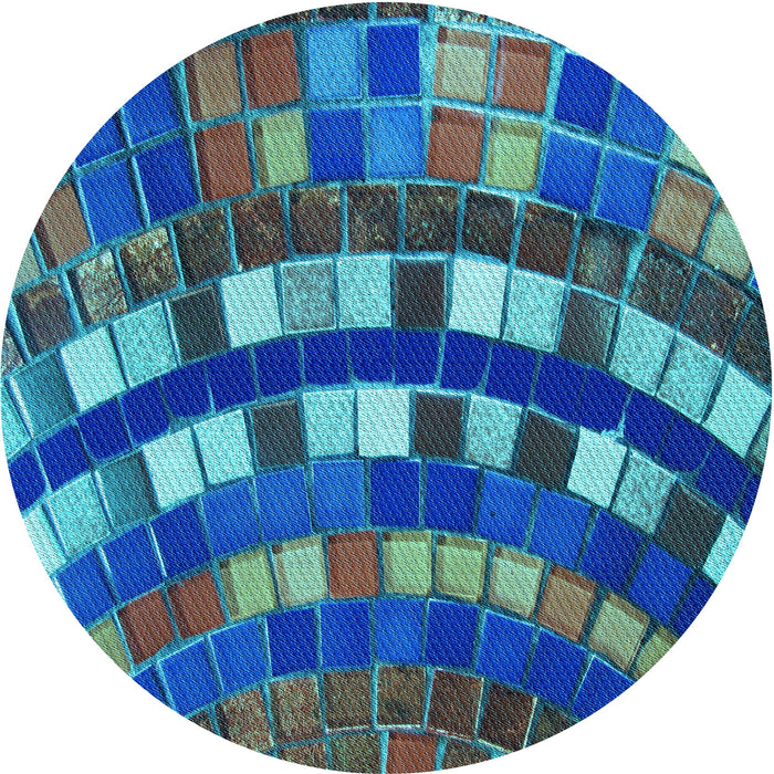 Square Machine Washable Transitional Macaw Blue Green Rug in a Living Room, wshpat2062lblu