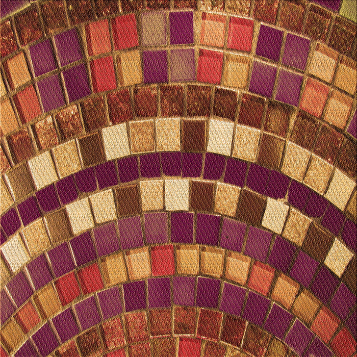 Round Machine Washable Transitional Orange Rug, wshpat2062org