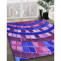 Patterned Bright Purple Rug, pat2062pur