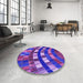 Round Patterned Bright Purple Rug in a Office, pat2062pur