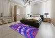 Patterned Bright Purple Rug in a Bedroom, pat2062pur