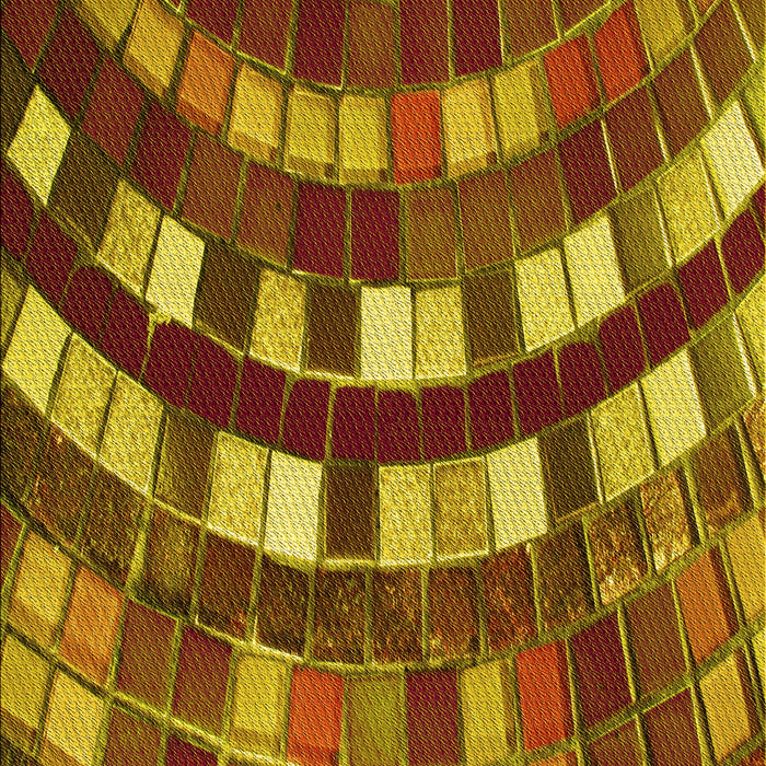 Patterned Orange Gold Rug, pat2062yw