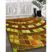 Patterned Orange Gold Rug in Family Room, pat2062yw