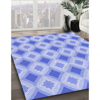 Patterned Light Slate Blue Rug, pat2063blu