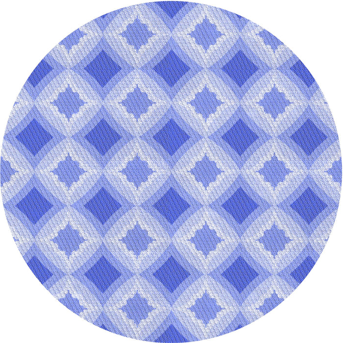 Square Patterned Light Slate Blue Rug, pat2063blu