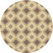 Square Patterned Copper Brown Rug, pat2063brn