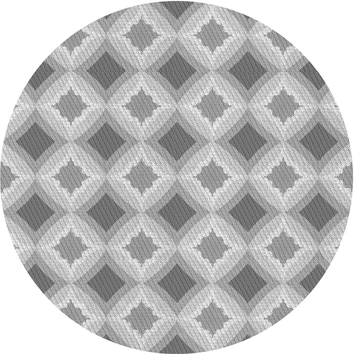Square Patterned Platinum Silver Gray Rug, pat2063gry