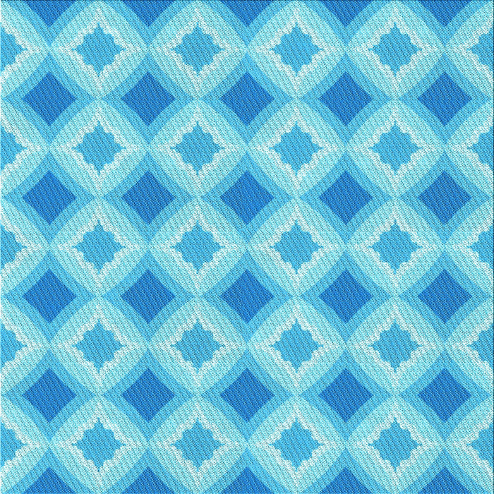 Round Machine Washable Transitional Deep Sky Blue Rug, wshpat2063lblu