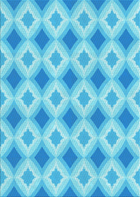 Machine Washable Transitional Deep Sky Blue Rug, wshpat2063lblu