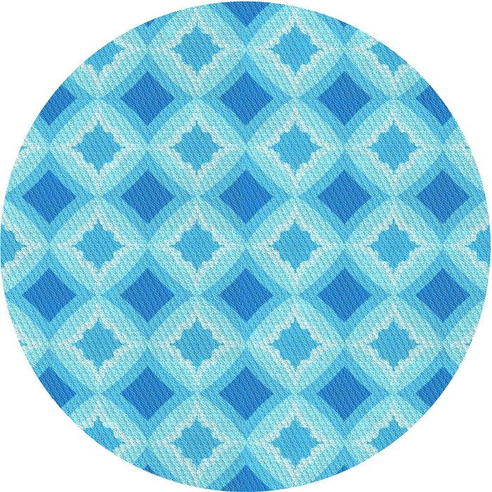 Square Patterned Deep Sky Blue Rug, pat2063lblu