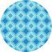 Square Patterned Deep Sky Blue Rug, pat2063lblu